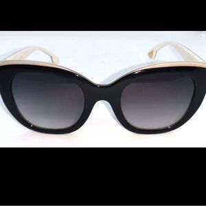 Alice + Olivia Madison Sunglasses Black on White Base